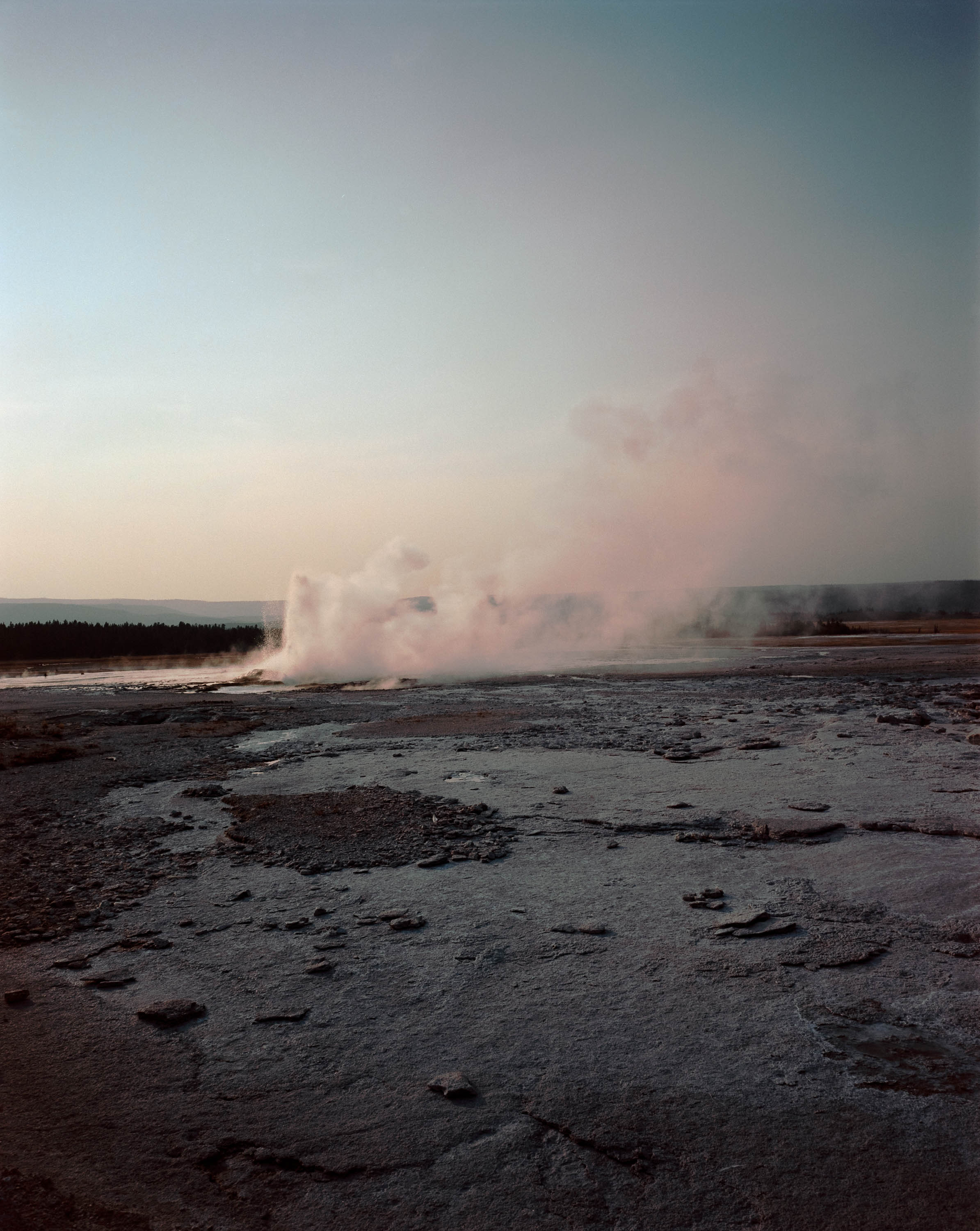 Photo of smoke fading at sunset